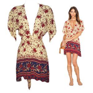 Faithfull The Brand Women's Parisian Rose Garden Mini Dress Sz 2 (1223)